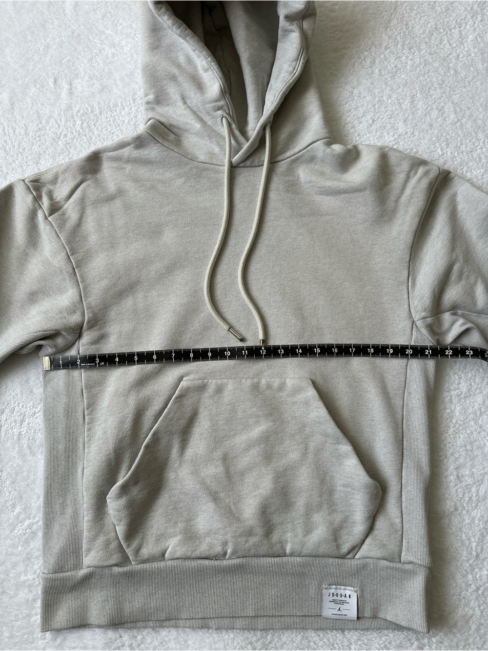 Nike Air Jordan Heavyweight Fleece Pullover Hoodie Cream Oatmeal Size Small - Picture 6 of 8